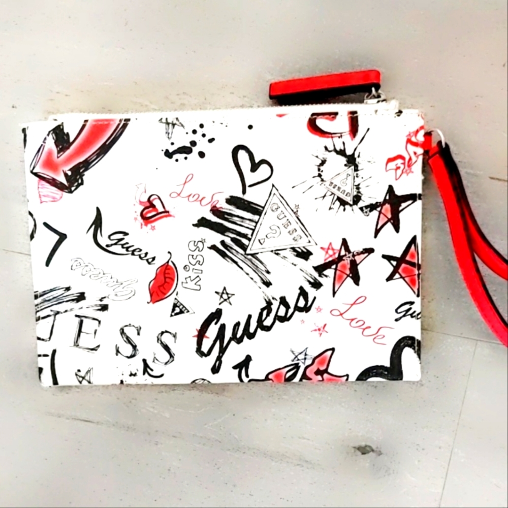 GUESS printed card and coin wallet